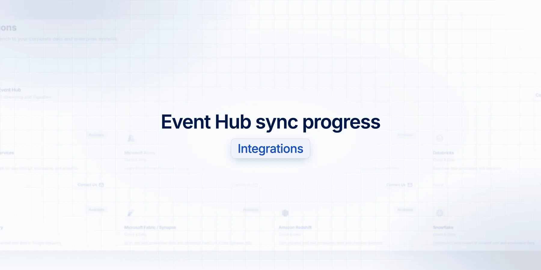 Event Hub sync progress