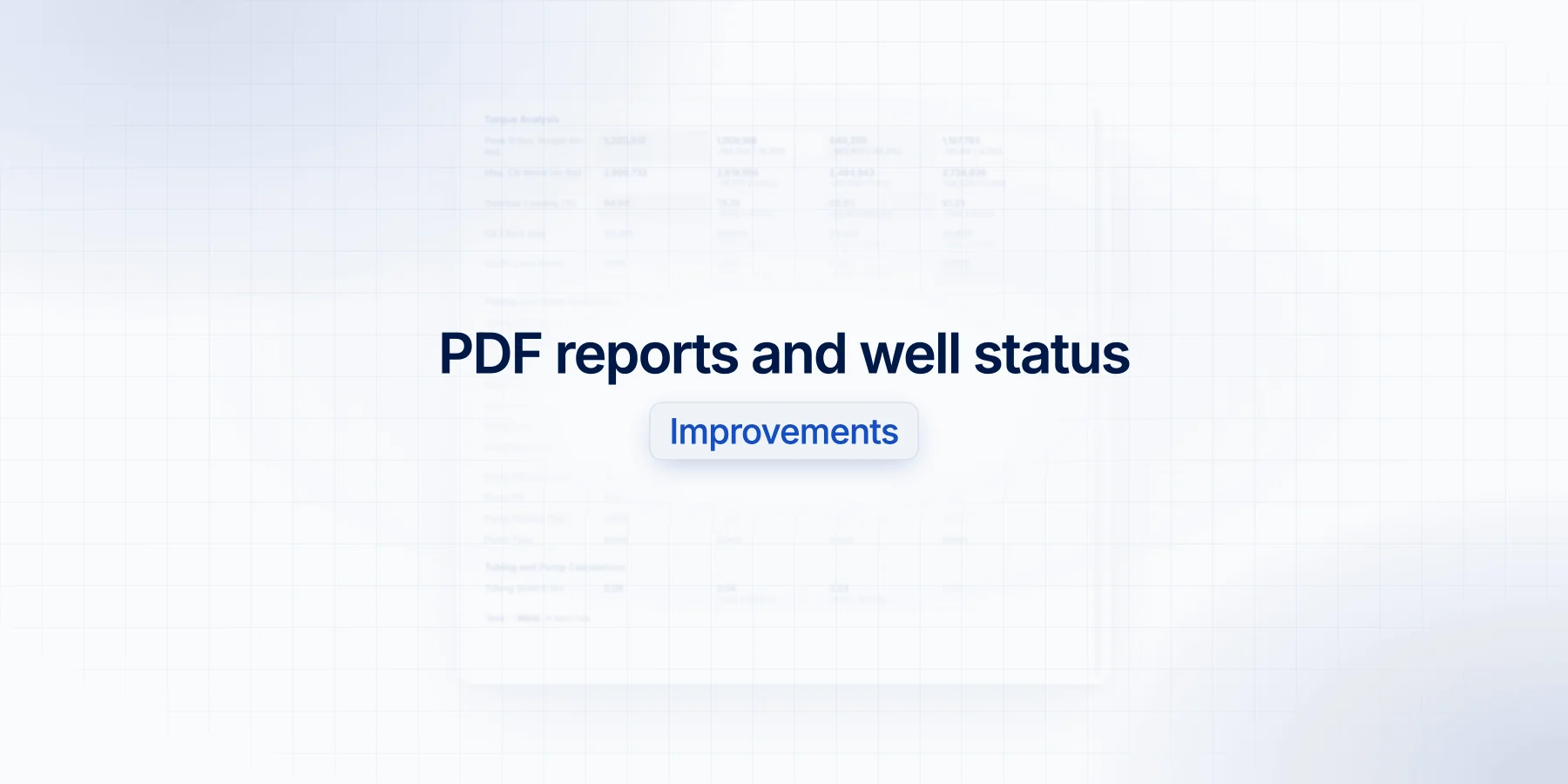 PDF reports and well status
